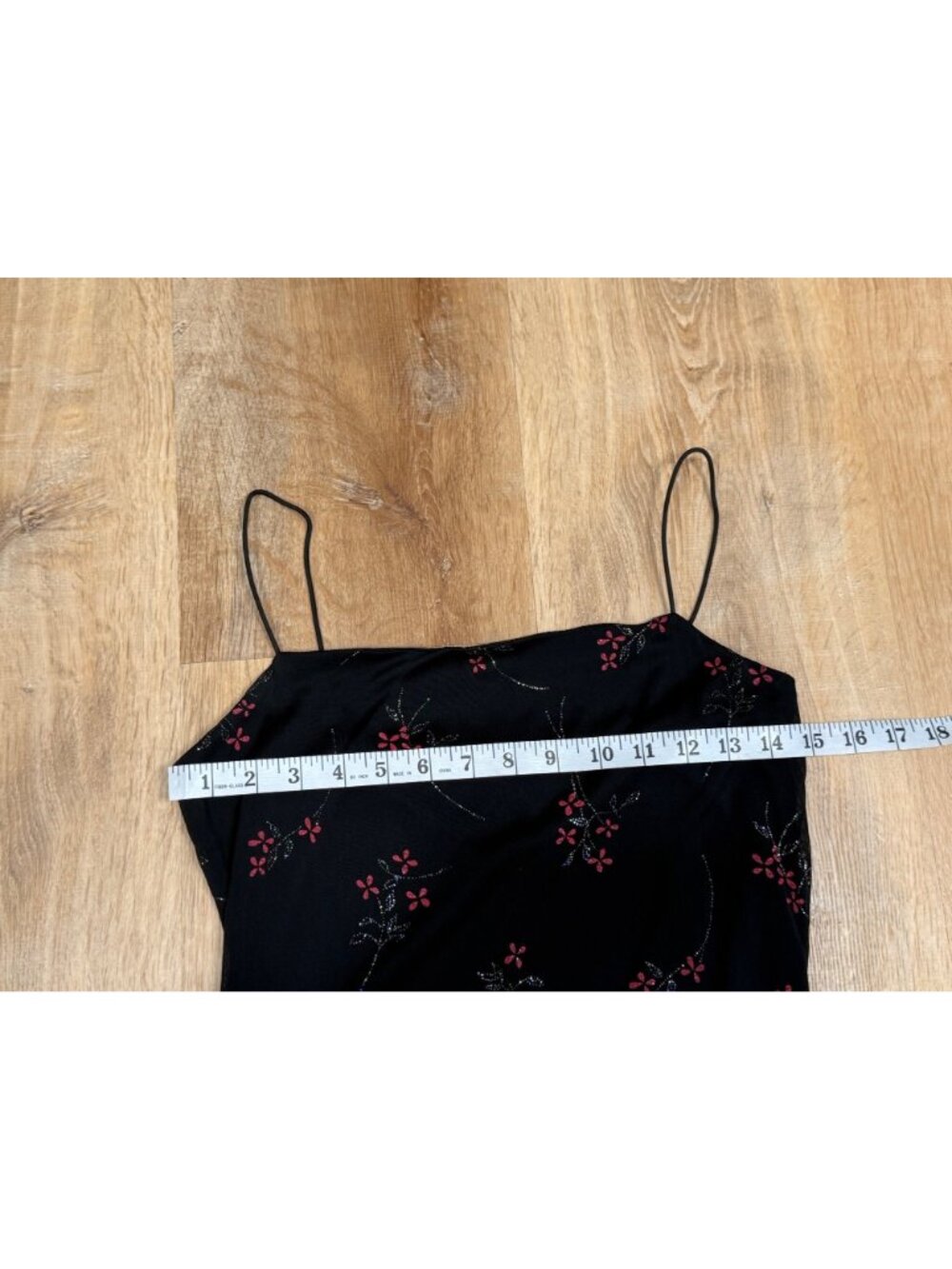 Vintage Y2K Byer Too California Black Floral Slip Dress Womens M Spaghetti Strap - Picture 6 of 8